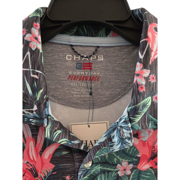 NWT Chaps Big Men's Flamingo Printed Polo Shirt, Size 2XL - Picture 5 of 8